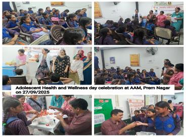 SNSPA Adolescent Health Day Celebtration at AyAM Prem Nagar on 27 Sept