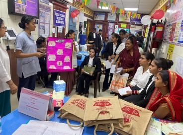 SNSPA Community members attending Breast Cancer Screening Health Talk organized by Nursing Students of St. Stephen’s Hospital