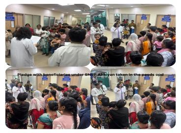 Pledge with beneficiaries taken in the Paeds and Gynae opd under SNSPA at BMH