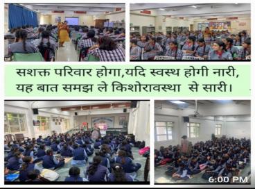 SNSPA officer from SRHC hospital delivering talk on anaemia, nutrition and menstrual hygiene in Government girls senior secondary School- 27.09.25